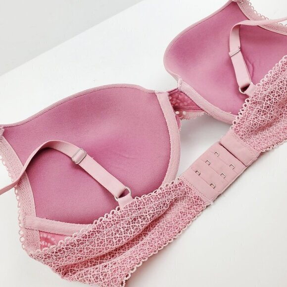 Victoria's Secret 34D Bra Dream Angels Push Up Lace Underwire Lingerie Rose Pink - Picture 7 of 16